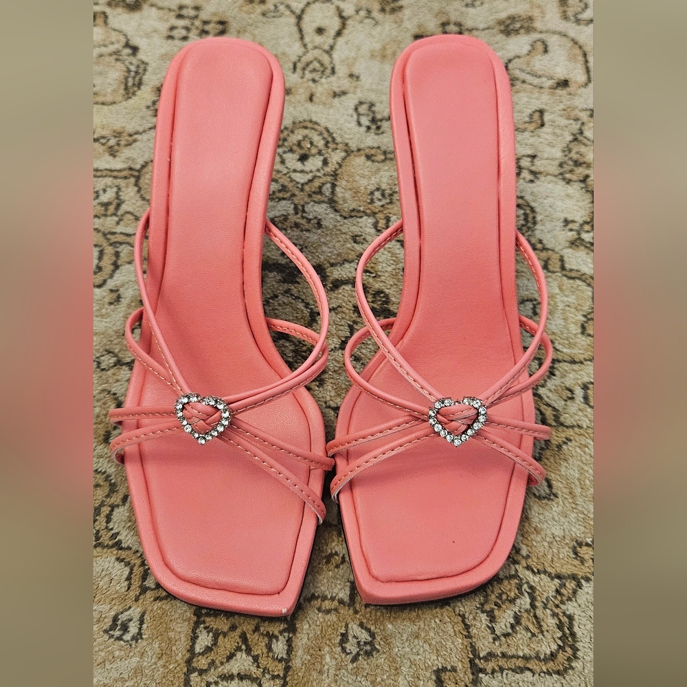 Barbie pink heart mules